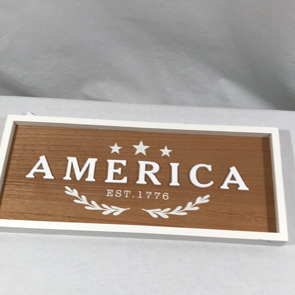 SIGN-America Est. 1776/Show Your Patriotism/Size 7-7/8”x 18-1/2”x 1-1/4”D approx - Picture 2 of 8